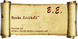 Boda Enikő névjegykártya